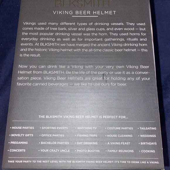 “Viking Beer Helmet” Silver Holds 2/12 Oz Cans Hands Free Drinking Party, Sport - Picture 3 of 6